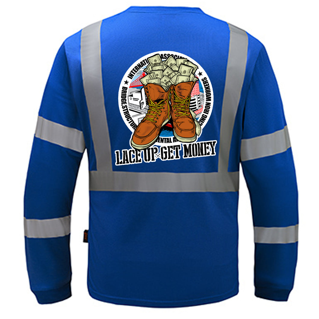 LACE UP GET MONEY LONG SLEEVE REFLECTOR